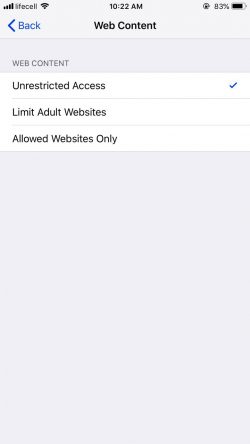 limit adult access on iphone