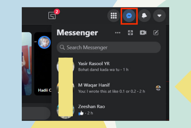 Click on message icon