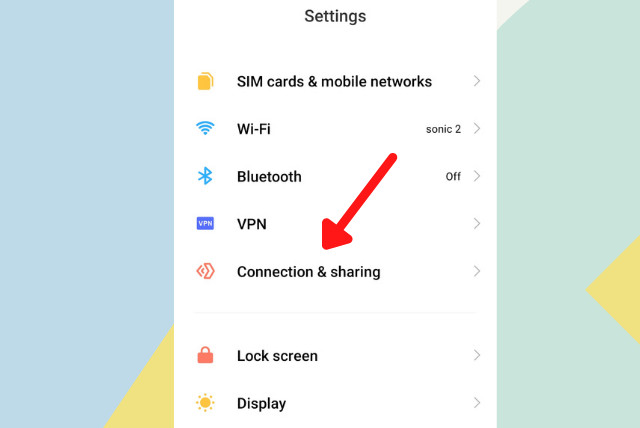 Open connection and sharing settings