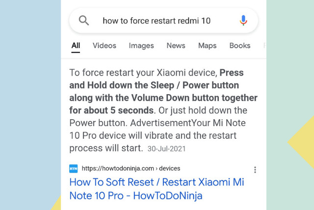 Search google for specific device